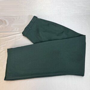 Carlisle Dress Pants Women Dark Green 100% Wool Straight Leg Lined Sz 12